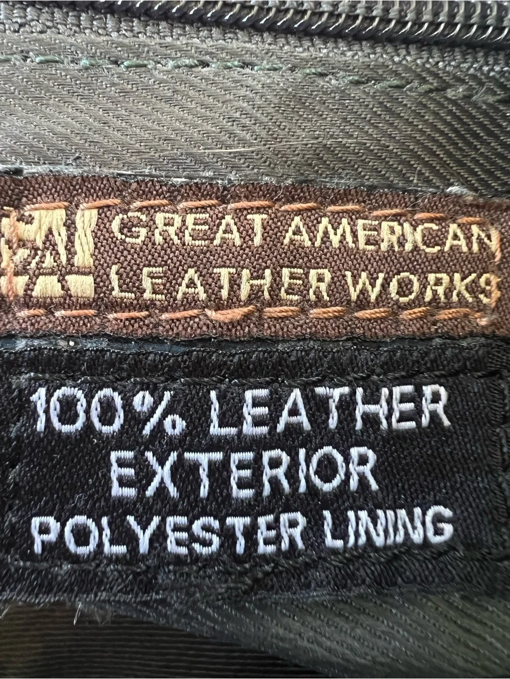 Great American LeatherWorks Slate Green Washed Leather Multi-Pocket Hobo Bag